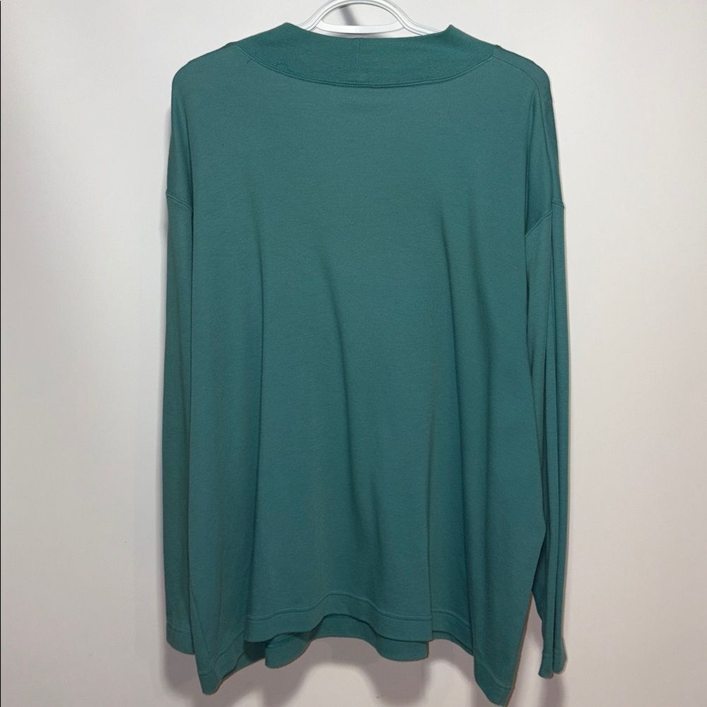 Just Me Turquoise crewneck long sleeve Top - Picture 5 of 7